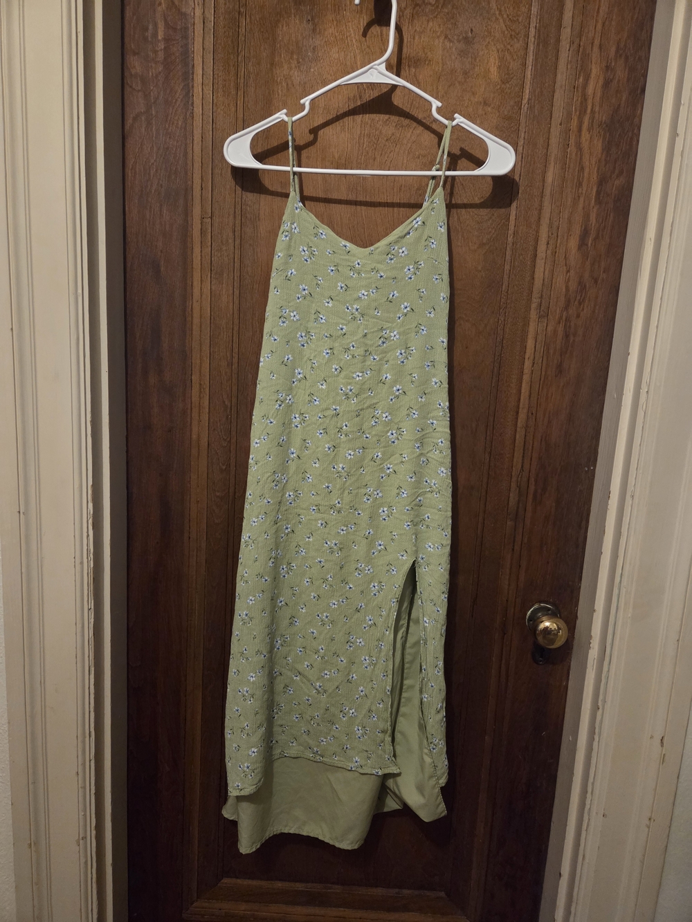 Sadie & Sage Sage Green Floral Slip Maxi Dress